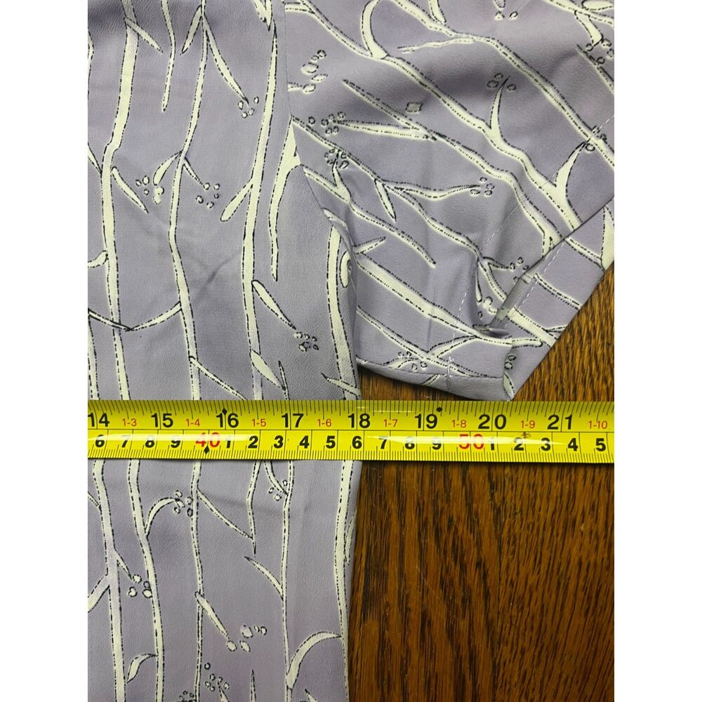 Vintage Salvatore Ferragamo Lilac Tree Print Button Up Shirt Top Women's Size M - Picture 7 of 7